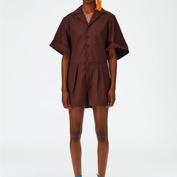 Eco Poplin Short Jumpsuit - Picture 1 of 3